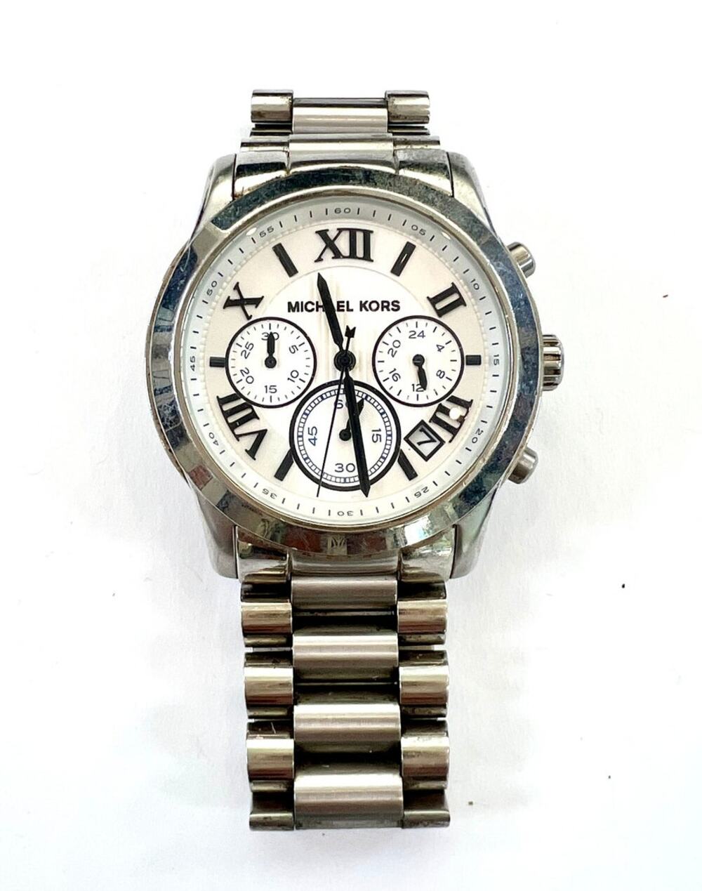 Michael Kors Cooper MK5928 Chronograph Stainless Steel Watch - Silver/White